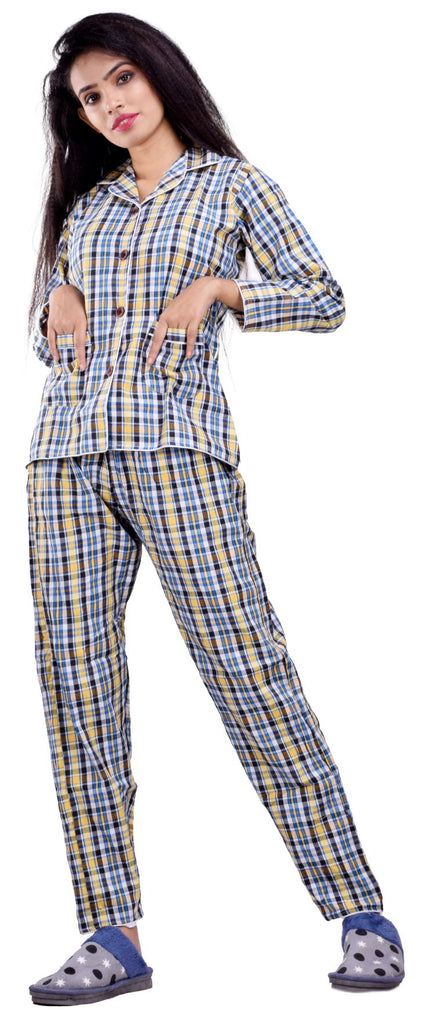 Yellow Donut With Check Style Pajama Printed Night Suit – The Sleepy Goodies